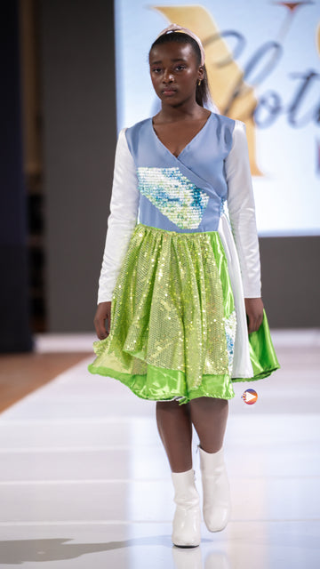 Lime Light Layered Dress – Los Angeles Runway Edition